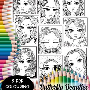 Butterfly Beauties 9 PDF Printable Colouring Pages