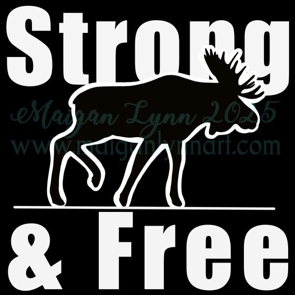 Strong and Free Canadian Moose Vinyl Sticker