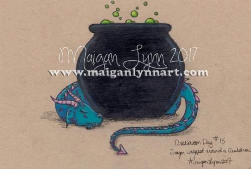 Dragon Wrapped Around a Caldron